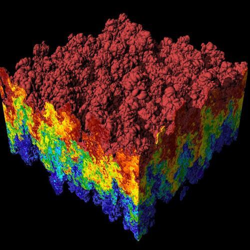 Rayleigh Taylor Instability uses Monte Carlo to predict how two liquids will interact