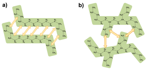 The structure of a compound can influence the formation and strength of intermolecular forces. The branched alkane has fewer opportunities to form London dispersion forces compared to its straight-chain counterpart.