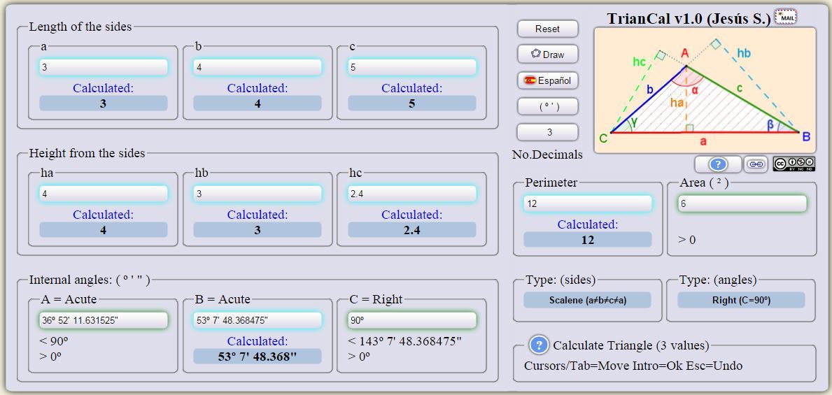 Triangle calculator Jesus Sd Brilliant