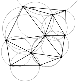 A Delauney triangulation, from https://en.wikipedia.org/wiki/Delaunay<em>triangulation