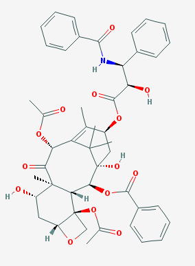 Paclitaxel has the molecular formula \(C_{47}H_{51}NO_{14}\) and a molecular weight of 854 g/mol