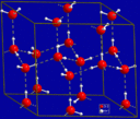 Notice the distinct molecules in the unit cell for ice. Public domain image.