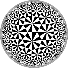 This is a tiling of the hyperbolic plane by congruent triangles.