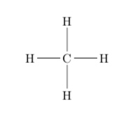 Lewis dot poly-atomic molecule, \(\ce{CH_{4}}\). For methane we see that the carbon has fulfilled it’s required octet. This satisfies the number of electrons corresponding to full shells in the quantum mechanical model of the atom: the outer shell of a carbon atom has a principal quantum number of n = 2 and this shell can hold eight electrons. The hydrogen is an exception as mentioned earlier and need only follow a duet rule.