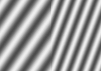 Sine wave entering a region of lower velocity, showing refraction